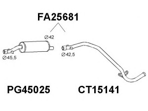 VENEPORTE FA25681 galinis duslintuvas 
 Išmetimo sistema -> Duslintuvas
172566, 172588, 5923549, 5963507