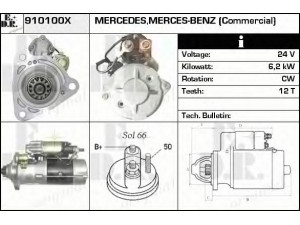EDR 910100X starteris 
 Elektros įranga -> Starterio sistema -> Starteris
M009T80471, M009T80472, M9T80471