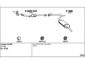 FENNO CI618 išmetimo sistema 
 Išmetimo sistema -> Išmetimo sistema, visa