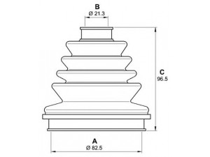 OPEN PARTS SJK7161.00 gofruotoji membrana, kardaninis velenas 
 Ratų pavara -> Gofruotoji membrana
357498203A, 443498201H, 893498203