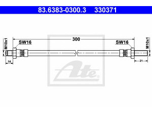 ATE 83.6383-0300.3 stabdžių žarnelė 
 Stabdžių sistema -> Stabdžių žarnelės
1205977, 1229100, 30714429