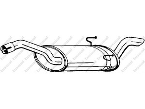 BOSAL 135-061 galinis duslintuvas 
 Išmetimo sistema -> Duslintuvas
1726.E6, 1730.K9, 94 561 13880