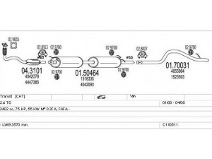 MTS C110511009116 išmetimo sistema 
 Išmetimo sistema -> Išmetimo sistema, visa