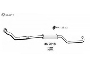 ASSO 36.2018 priekinis duslintuvas 
 Išmetimo sistema -> Duslintuvas
170503, 170556