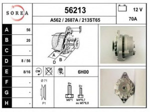 EAI 56213 kintamosios srovės generatorius 
 Elektros įranga -> Kint. sr. generatorius/dalys -> Kintamosios srovės generatorius