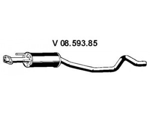 EBERSPÄCHER 08.593.85 priekinis duslintuvas 
 Išmetimo sistema -> Duslintuvas
58 52 970, 8 52 908