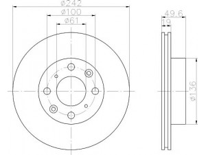 MINTEX MDC344 stabdžių diskas 
 Stabdžių sistema -> Diskinis stabdys -> Stabdžių diskas
45251SA6670, 45251SE0010, 45251SEO010