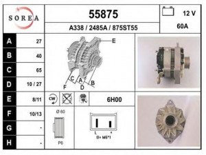 EAI 55875 kintamosios srovės generatorius 
 Elektros įranga -> Kint. sr. generatorius/dalys -> Kintamosios srovės generatorius
7700730363