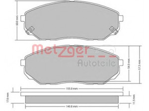 METZGER 1170539 stabdžių trinkelių rinkinys, diskinis stabdys 
 Techninės priežiūros dalys -> Papildomas remontas
58101-3EE01