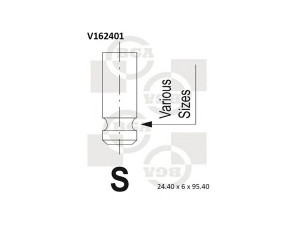 BGA V162401 išleidimo vožtuvas 
 Variklis -> Variklio uždegimo laiko reguliavimo kontrolė -> Vožtuvų eilė -> Vožtuvai/dalys
22212-27000