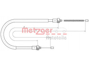 METZGER 10.6894 trosas, stovėjimo stabdys 
 Stabdžių sistema -> Valdymo svirtys/trosai
8200 820 595