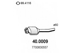 ASSO 40.0009 katalizatoriaus keitiklis 
 Išmetimo sistema -> Katalizatoriaus keitiklis
7700830557, 7700842652