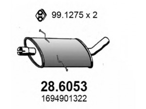 ASSO 28.6053 vidurinis duslintuvas 
 Išmetimo sistema -> Duslintuvas
164901322, 1694901322
