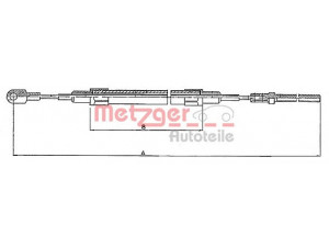 METZGER 10.4152 trosas, stovėjimo stabdys 
 Stabdžių sistema -> Valdymo svirtys/trosai
3441 1 156 436, 3441 1 162 005