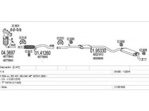 MTS C100189012898 išmetimo sistema 
 Išmetimo sistema -> Išmetimo sistema, visa
