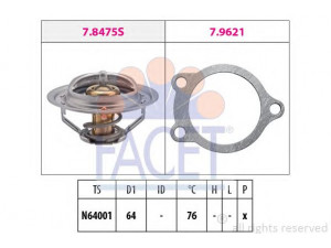 FACET 7.8475 termostatas, aušinimo skystis 
 Aušinimo sistema -> Termostatas/tarpiklis -> Thermostat