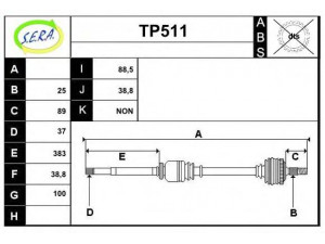 SERA TP511 kardaninis velenas 
 Ratų pavara -> Kardaninis velenas
3273QQ, 3273QR, 3273TT