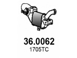 ASSO 36.0062 katalizatoriaus keitiklis 
 Išmetimo sistema -> Katalizatoriaus keitiklis
1705TC