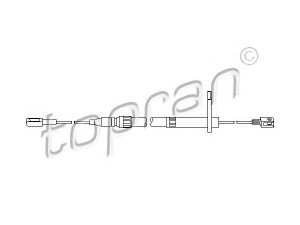 TOPRAN 401 281 trosas, stovėjimo stabdys 
 Stabdžių sistema -> Valdymo svirtys/trosai
124 420 11 85, 201 420 06 85, 201 420 07 85