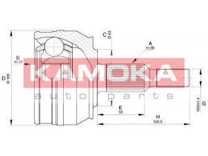 KAMOKA 6079 jungčių komplektas, kardaninis velenas 
 Ratų pavara -> Sujungimai/komplektas
7H0407321, 7H0407321C, 7H0407321D