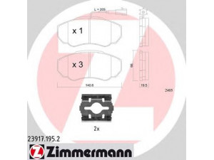 ZIMMERMANN 23917.195.2 stabdžių trinkelių rinkinys, diskinis stabdys 
 Techninės priežiūros dalys -> Papildomas remontas
71752979, 77362219, 9949482, 9949516