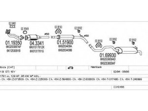 MTS C310166007080 išmetimo sistema 
 Išmetimo sistema -> Išmetimo sistema, visa