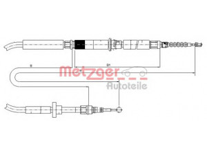 METZGER 10.7589 trosas, stovėjimo stabdys 
 Stabdžių sistema -> Valdymo svirtys/trosai
4B0609721AD, 4B0609721N, 4B0609721S