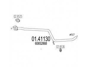 MTS 01.41130 išleidimo kolektorius 
 Išmetimo sistema -> Išmetimo vamzdžiai
60652868