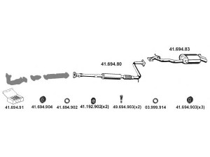 EBERSPÄCHER 412008 išmetimo sistema 
 Išmetimo sistema -> Išmetimo sistema, visa