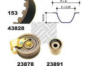 MAPCO 23828 paskirstymo diržo komplektas 
 Techninės priežiūros dalys -> Papildomas remontas
058 198 119