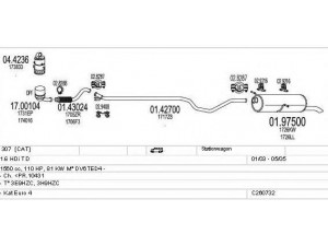 MTS C260732011783 išmetimo sistema 
 Išmetimo sistema -> Išmetimo sistema, visa