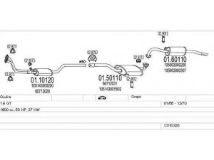 MTS C010326007836 išmetimo sistema 
 Išmetimo sistema -> Išmetimo sistema, visa