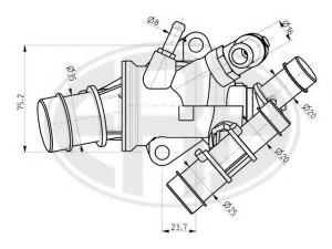 ERA 350049 termostatas, aušinimo skystis 
 Aušinimo sistema -> Termostatas/tarpiklis -> Thermostat
46551120, 46758434