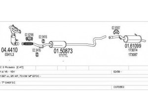 MTS C070553024465 išmetimo sistema 
 Išmetimo sistema -> Išmetimo sistema, visa