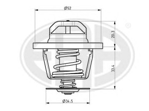 ERA 350214 termostatas, aušinimo skystis 
 Aušinimo sistema -> Termostatas/tarpiklis -> Thermostat
JDE1 275, 16340-54010, 90916-03043