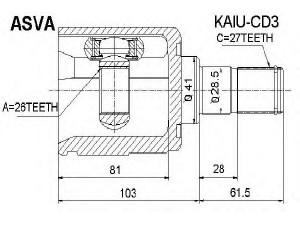 ASVA KAIU-CD3 jungčių komplektas, kardaninis velenas 
 Ratų pavara -> Sujungimai/komplektas
49592-1H210, 49592-1H210