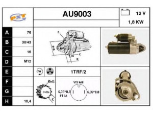 SNRA AU9003 starteris 
 Elektros įranga -> Starterio sistema -> Starteris
077911023E, 6700914291