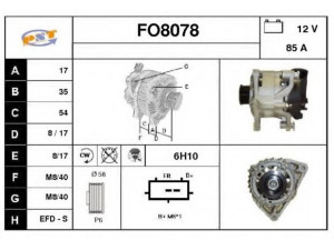 SNRA FO8078 kintamosios srovės generatorius
YS6110300CC, YS6110300DB