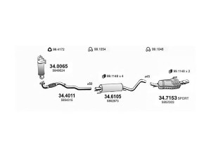 ASSO ART4352 išmetimo sistema 
 Išmetimo sistema -> Išmetimo sistema, visa
