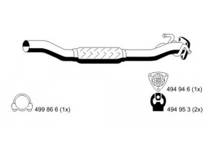 ERNST 012492 išleidimo kolektorius 
 Išmetimo sistema -> Išmetimo vamzdžiai
58 54 369, 13247379