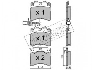 fri.tech. 166.2 stabdžių trinkelių rinkinys, diskinis stabdys 
 Techninės priežiūros dalys -> Papildomas remontas
7D0 698 151C, 7D0 698 151H