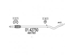 MTS 01.42750 išleidimo kolektorius 
 Išmetimo sistema -> Išmetimo vamzdžiai
46817651