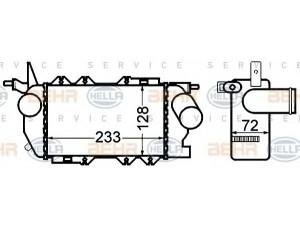 HELLA 8ML 376 776-431 tarpinis suslėgto oro aušintuvas, kompresorius 
 Variklis -> Oro tiekimas -> Įkrovos agregatas (turbo/superįkrova) -> Tarpinis suslėgto oro aušintuvas
13 00 400, 52 46 4588