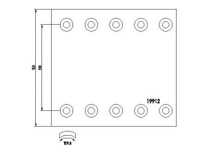 TEXTAR 19912 stabdžio antdėklas, būgninis stabdys