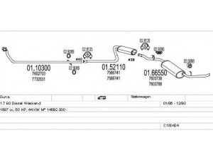 MTS C100424013143 išmetimo sistema 
 Išmetimo sistema -> Išmetimo sistema, visa