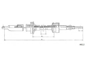 CABOR 442.2 sankabos trosas 
 Dviratė transporto priemonės -> Kabeliai ir tachometro velenaai -> Sankabos trosas
7649509, 7670999, 7691166, 7710212