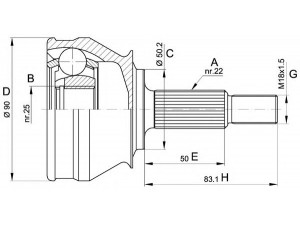 OPEN PARTS CVJ5356.10 jungčių komplektas, kardaninis velenas 
 Ratų pavara -> Sujungimai/komplektas
3430396, 34303966