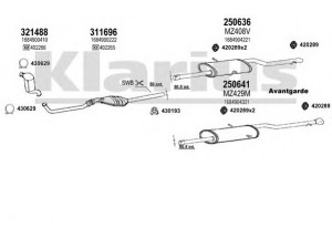 KLARIUS 600437E išmetimo sistema 
 Išmetimo sistema -> Išmetimo sistema, visa