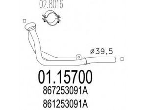 MTS 01.15700 išleidimo kolektorius 
 Išmetimo sistema -> Išmetimo vamzdžiai
861253091A, 867253091A