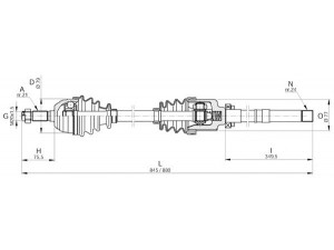 OPEN PARTS DRS6003.00 kardaninis velenas 
 Ratų pavara -> Kardaninis velenas
327265, 32735Q, 32735R, 327369